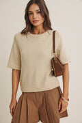 YEAR-ROUND ESSENTIAL SOFT SWEATER TOP WITH RAGLAN SLEEVES
