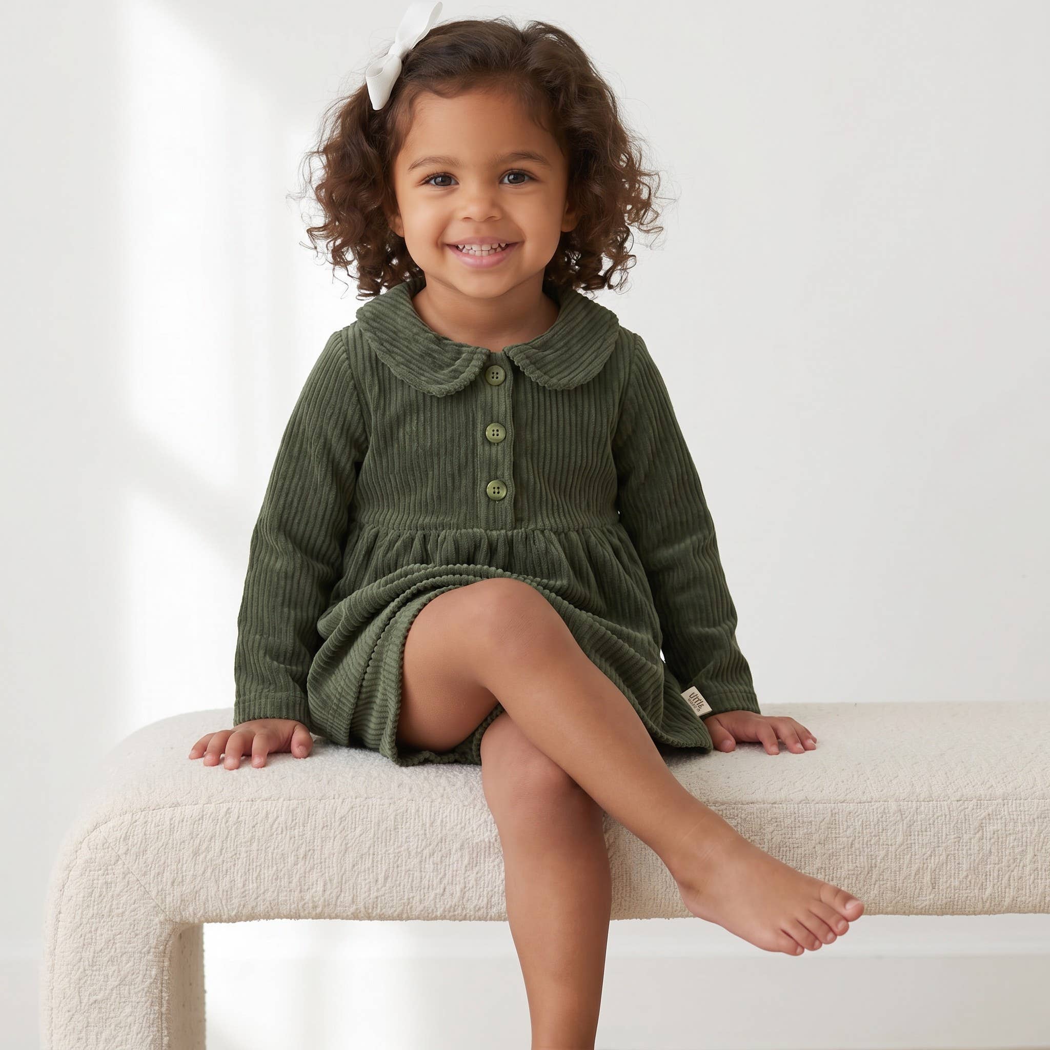 Corduroy Long Sleeve Dress w/Biker Short | Must-Have Piece