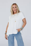 Sunday Morning Babydoll Top - White: S