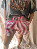 Striped Boxer Shorts – Gameday & Everyday Lounge Shorts: Red / M