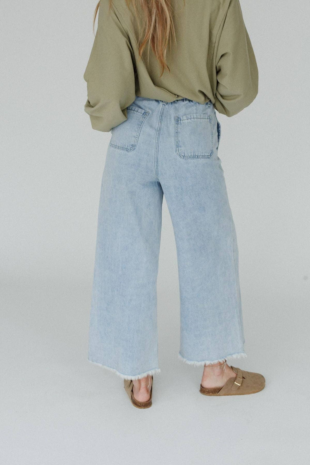 Simply You Wide Leg Jeans - Light Wash: S