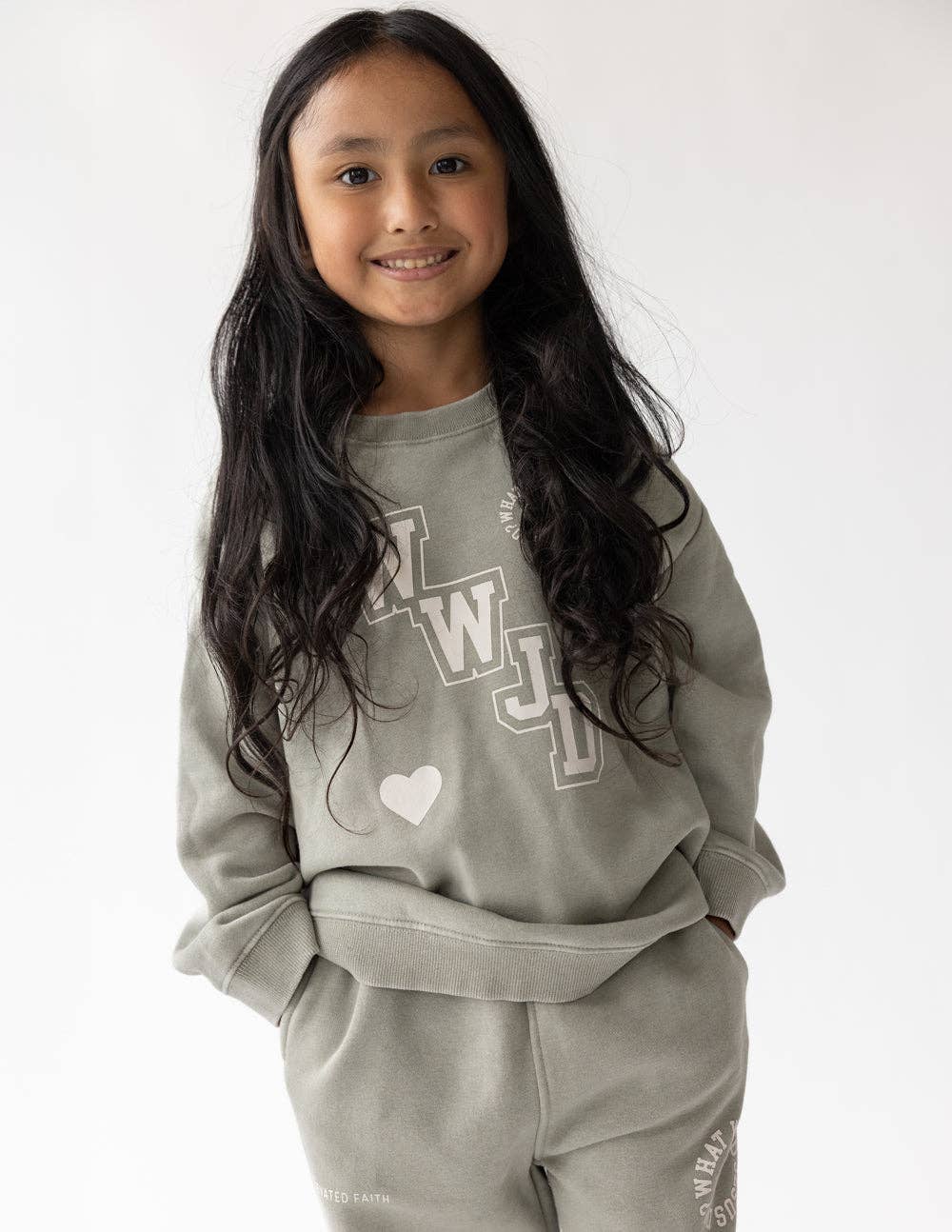 WWJD Varsity Kids Crewneck: 5T