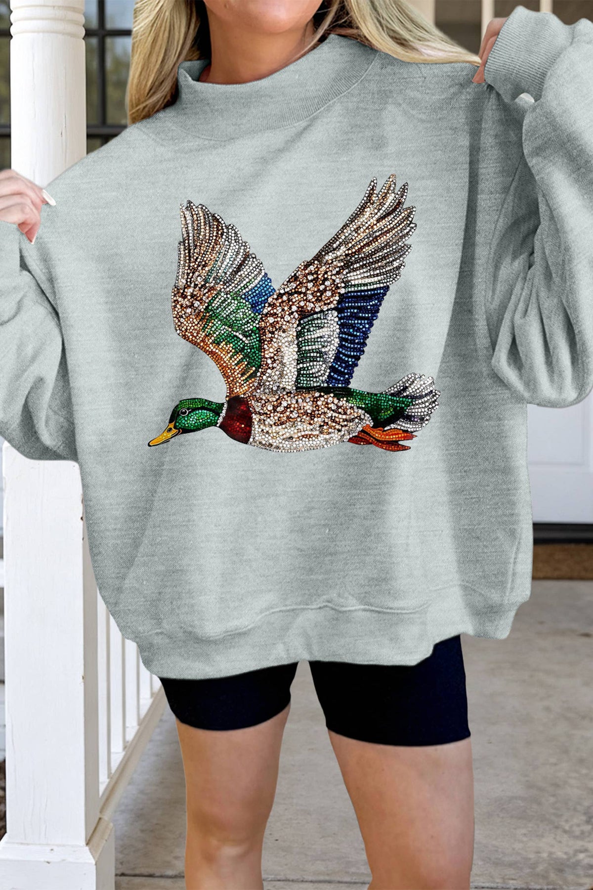 LAS Western Mallard Printed Mock Neck Sweatshirt (S-XL)