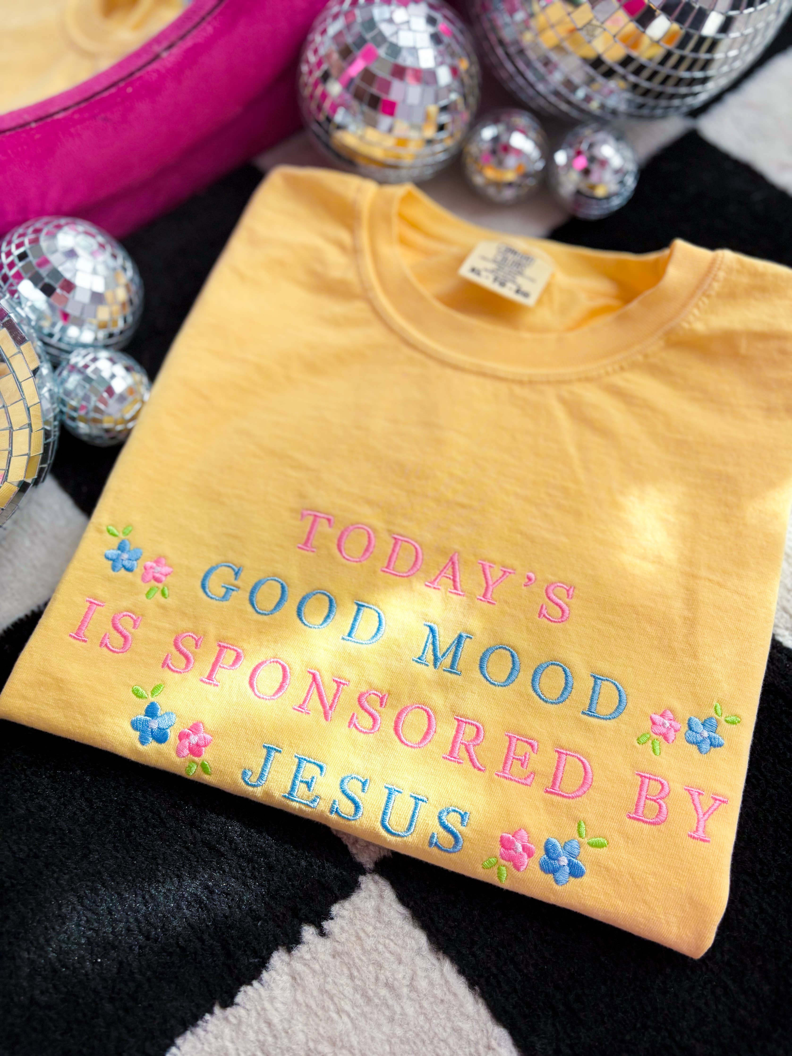 Sponsored By Jesus Butter Faith Graphic Embroidered Tee