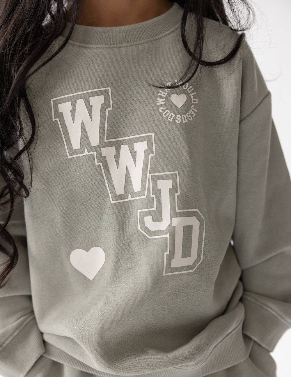 WWJD Varsity Kids Crewneck: 5T