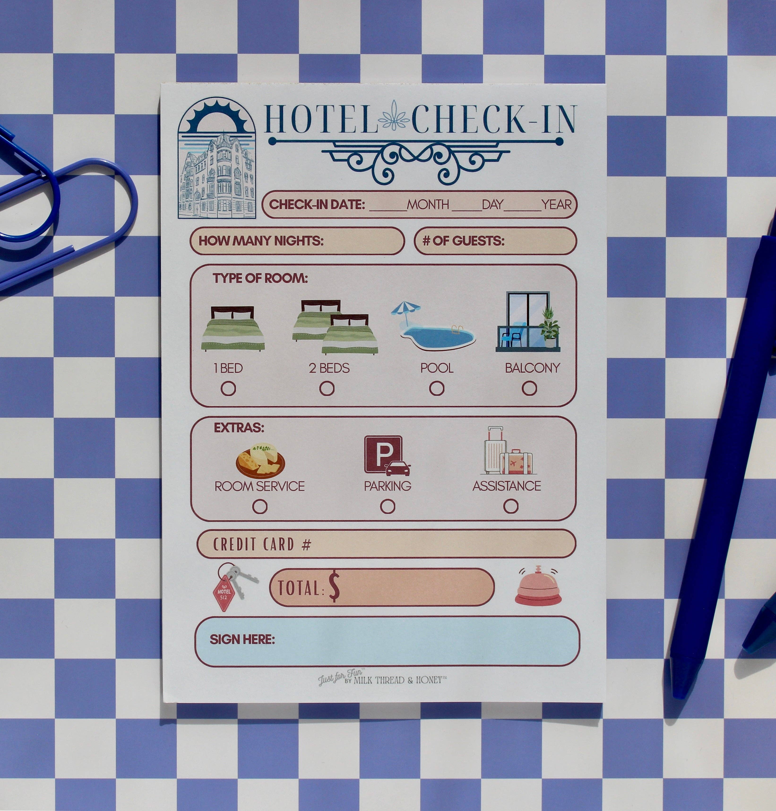 Boarding Pass, Hotel Check-In & Travel Agent Set - Pretend Play Notepads for Kids