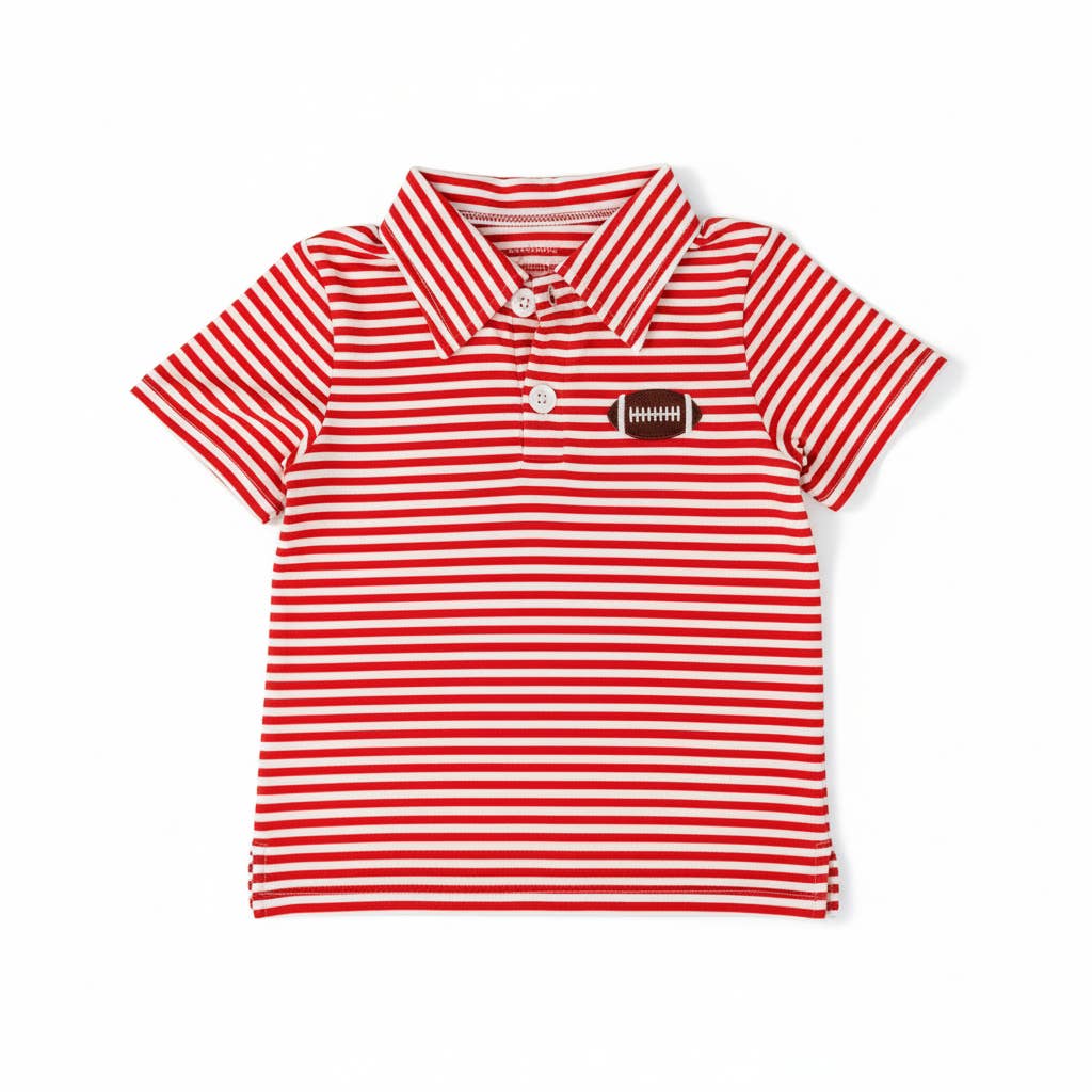 Gameday Polo Red  & White Stripes