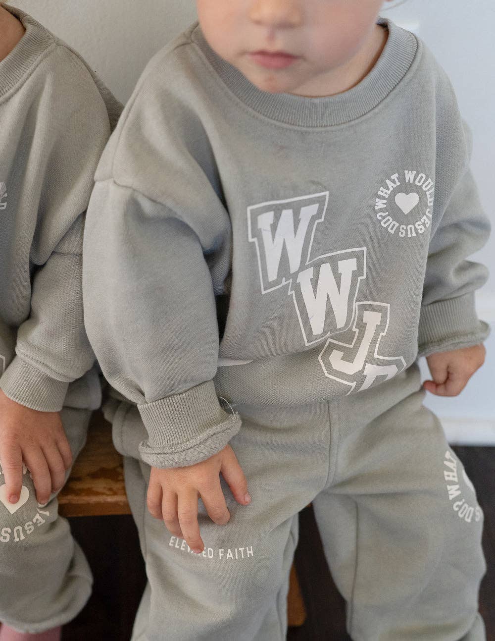 WWJD Varsity Kids Crewneck: 2T