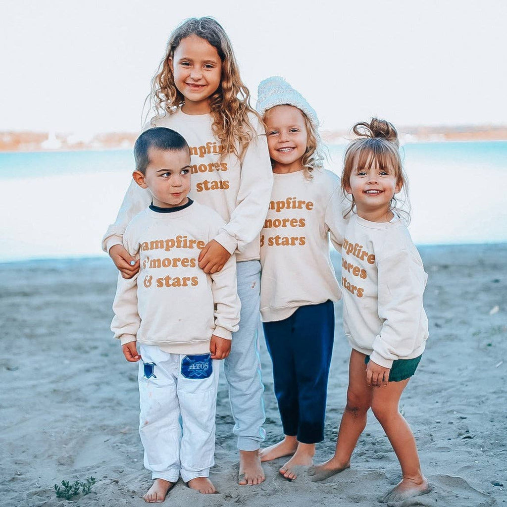 CAMPFIRE S'MORES & STARS  pullover | oversized drop shoulder | KIDS