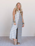 Cruise Lines Jumpsuit - Blue Olive