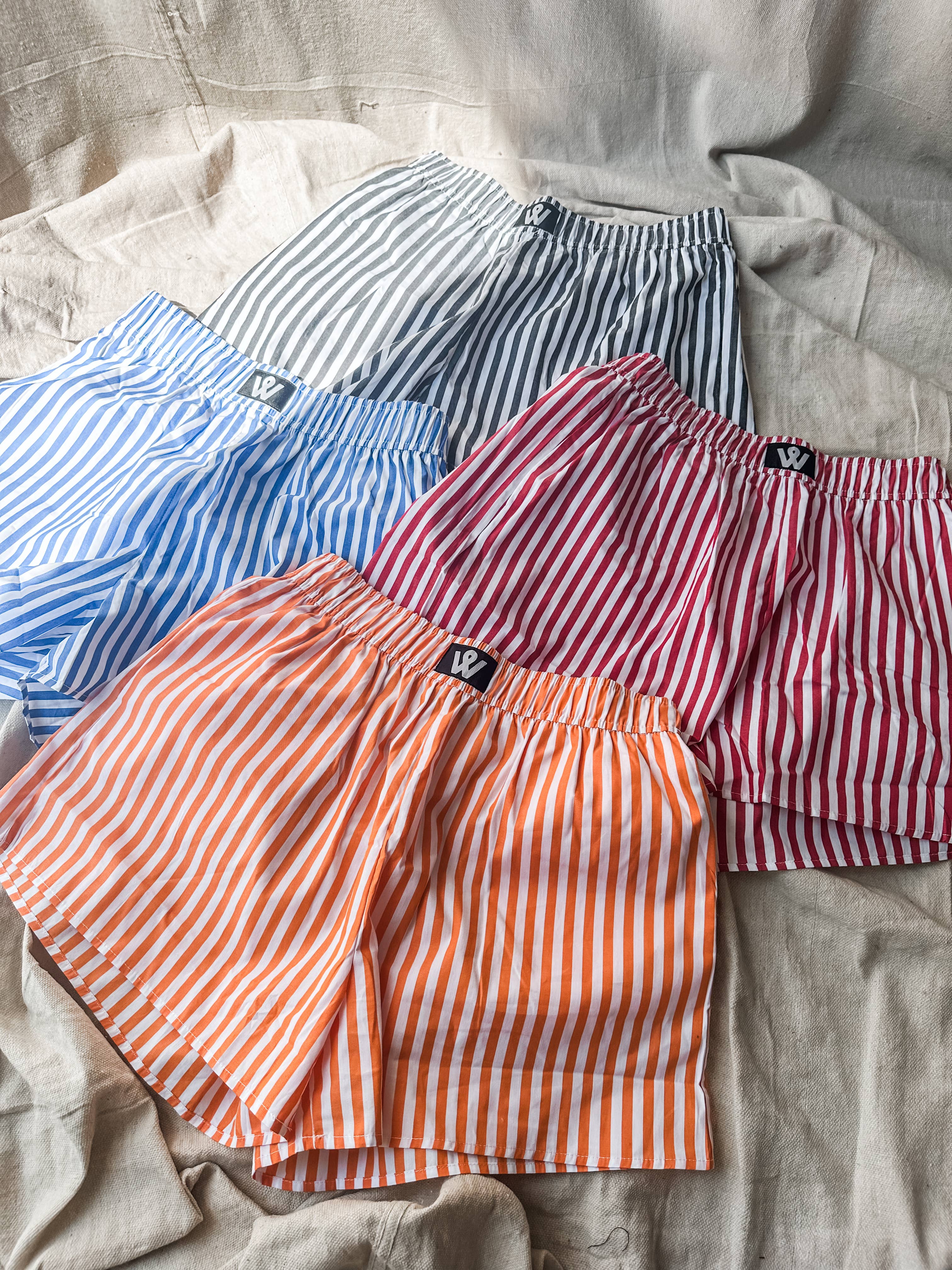 Striped Boxer Shorts – Gameday & Everyday Lounge Shorts: Black / L