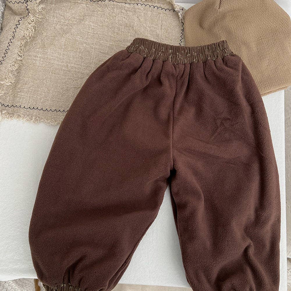MyKids-USA® Baby Girl Ditsy Flower Pattern Corduroy Fabric Loose Thickened Pants In Winter