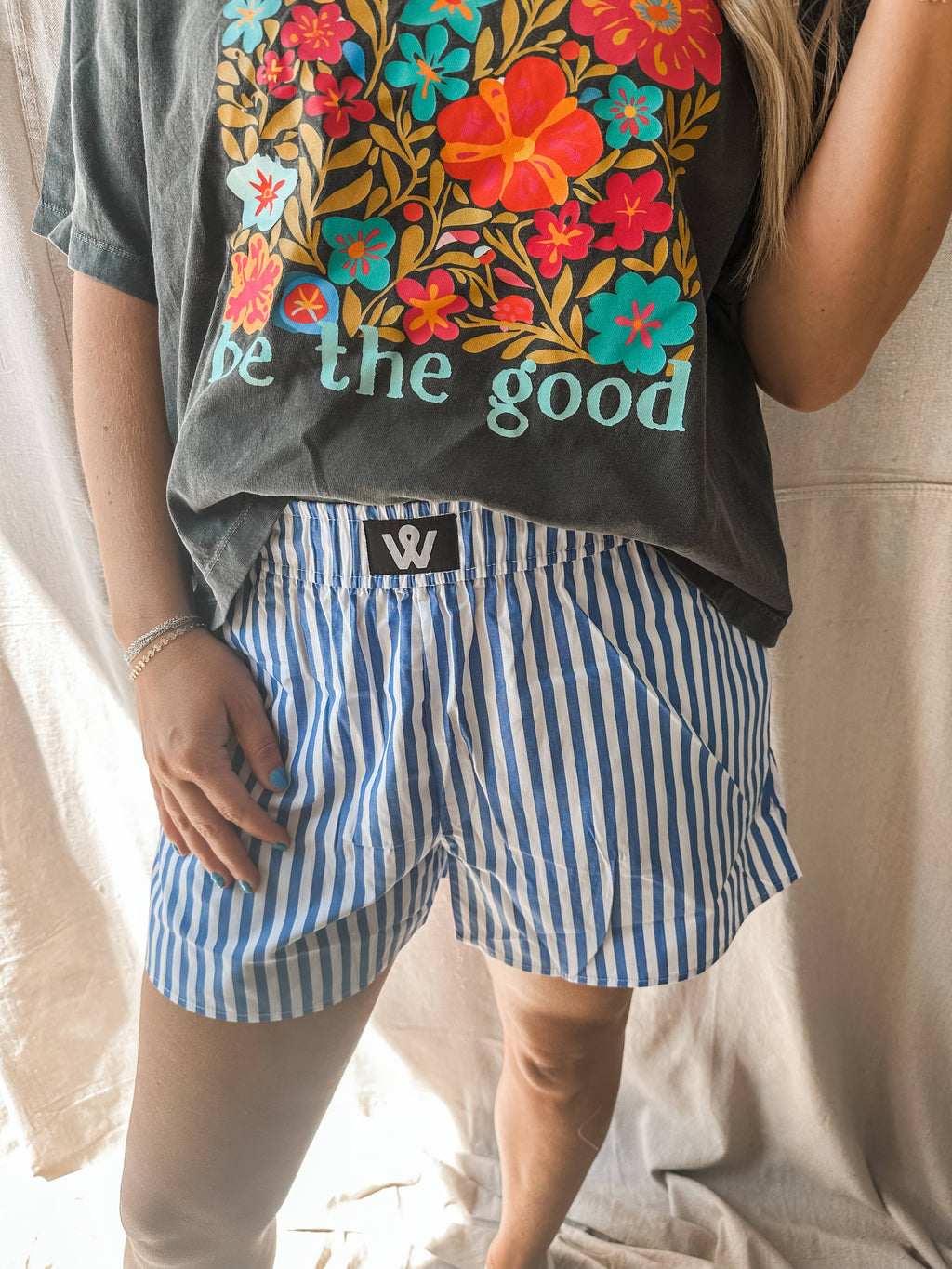 Striped Boxer Shorts – Gameday & Everyday Lounge Shorts: Black / M