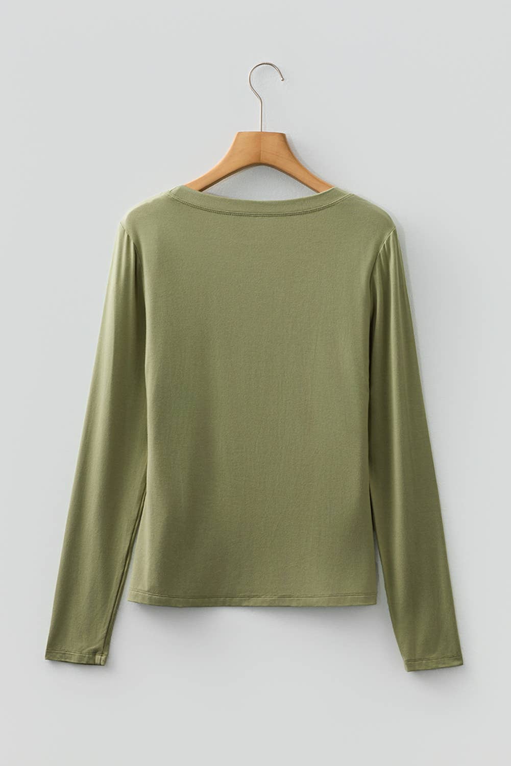 LAS Solid Color Long Sleeve Fitted Top (S-XL)