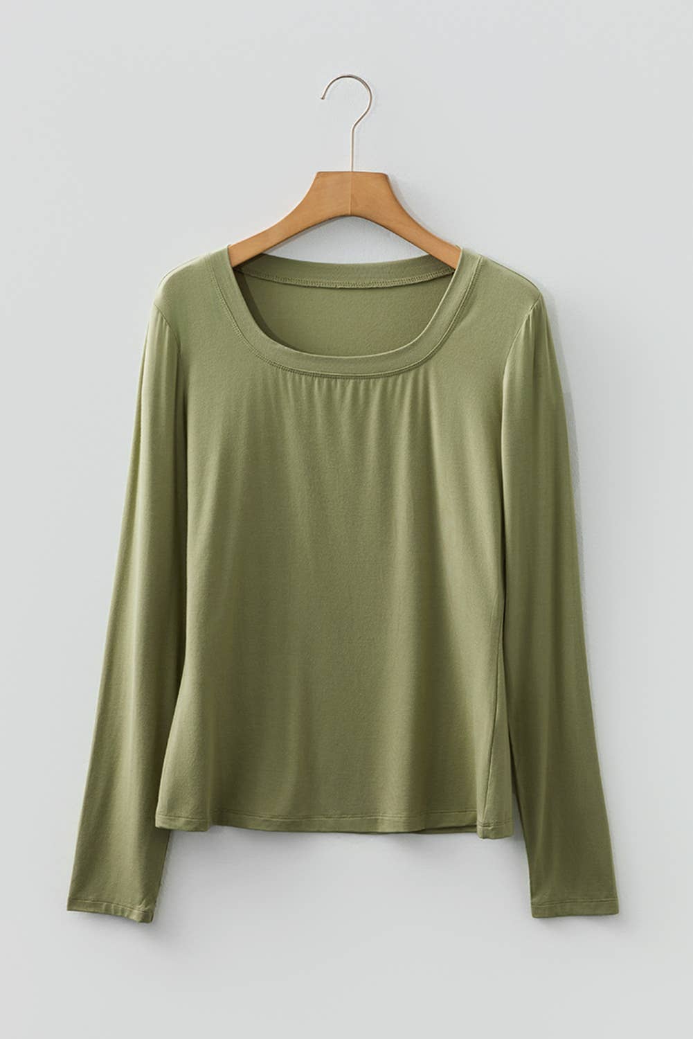 LAS Solid Color Long Sleeve Fitted Top (S-XL)