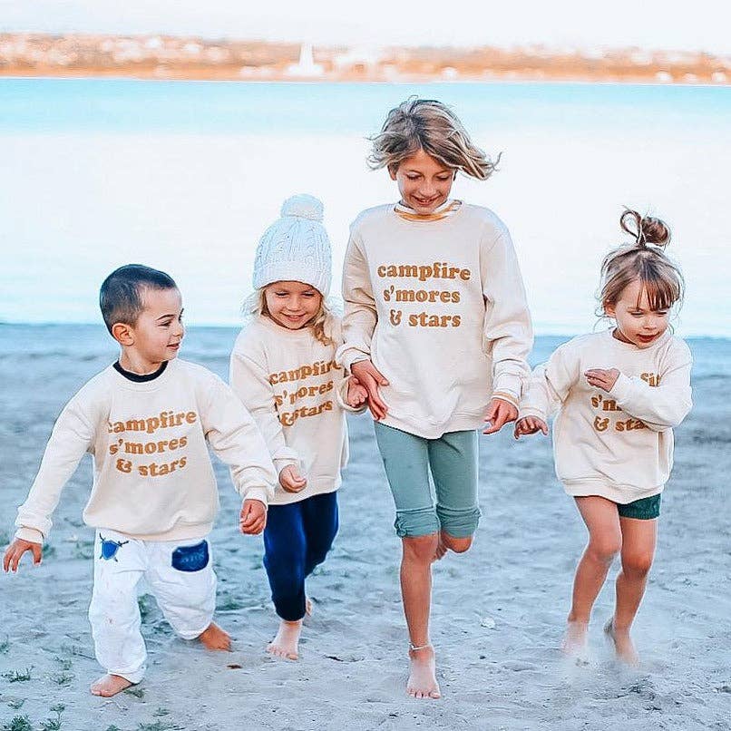 CAMPFIRE S'MORES & STARS  pullover | oversized drop shoulder | KIDS