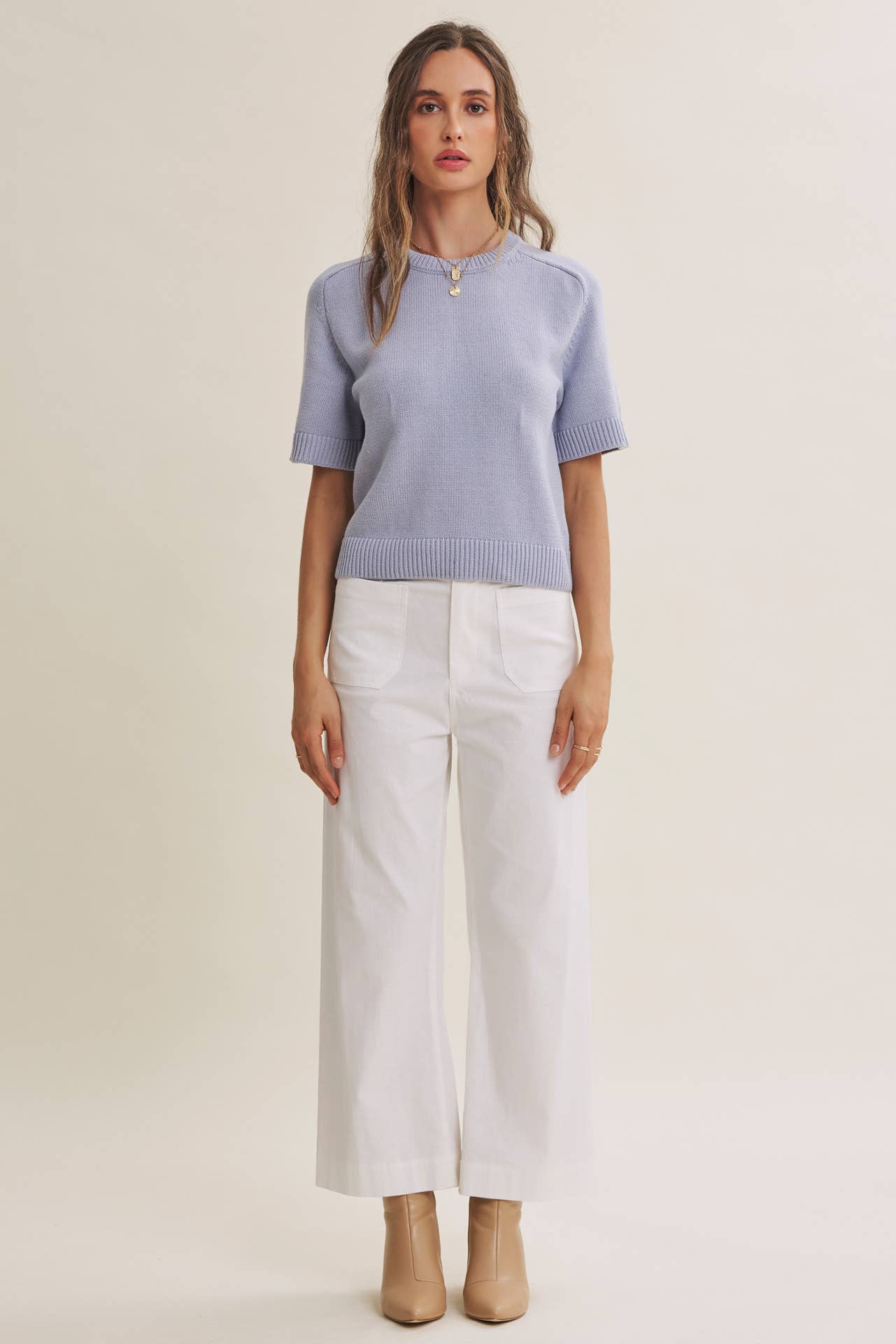 YEAR-ROUND ESSENTIAL SOFT SWEATER TOP WITH RAGLAN SLEEVES
