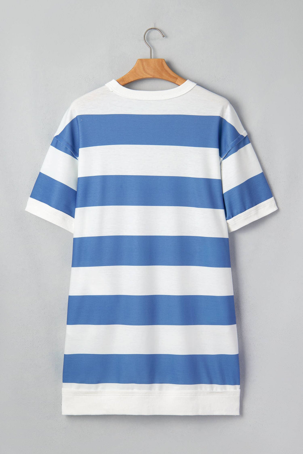 LAS Stripe Raw Seam Shoulder Detail Tee Dress (S-XL)