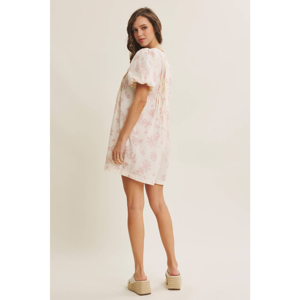 BLENDING CLASSIC WITH EASY SHAPE PLEATED TOILE ROMPER: NAVY BLUE / L