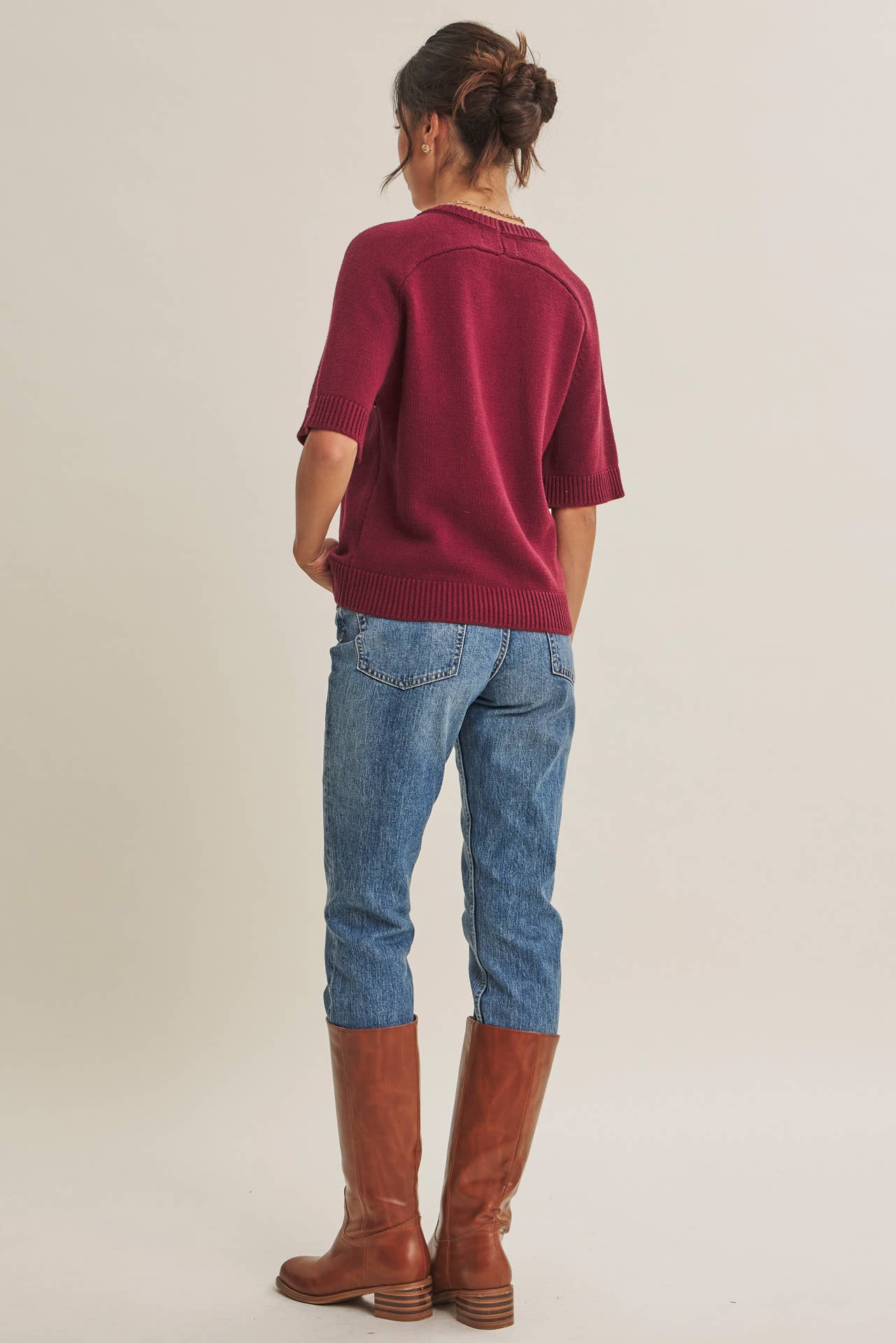 YEAR-ROUND ESSENTIAL SOFT SWEATER TOP WITH RAGLAN SLEEVES