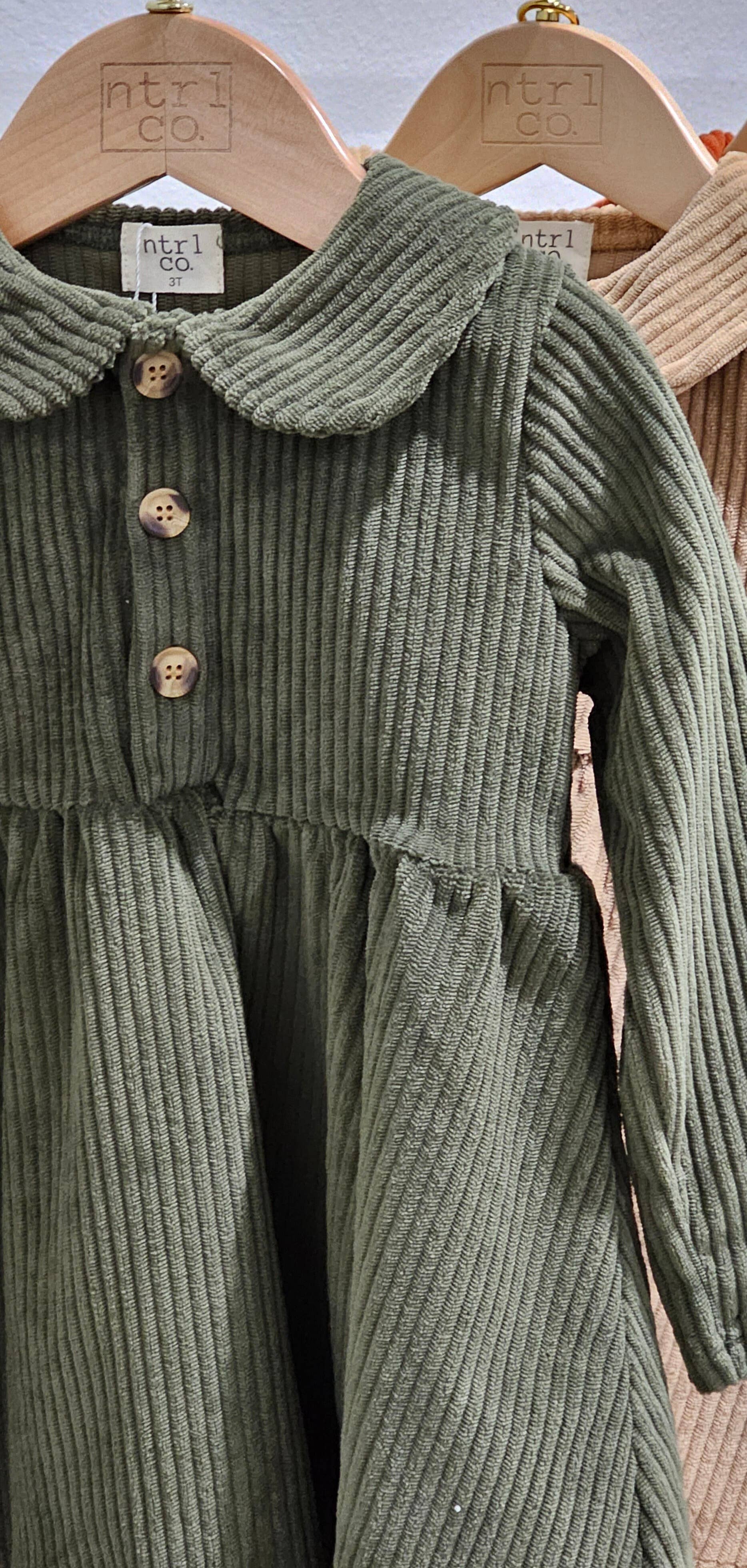 Corduroy Long Sleeve Dress w/Biker Short | Must-Have Piece