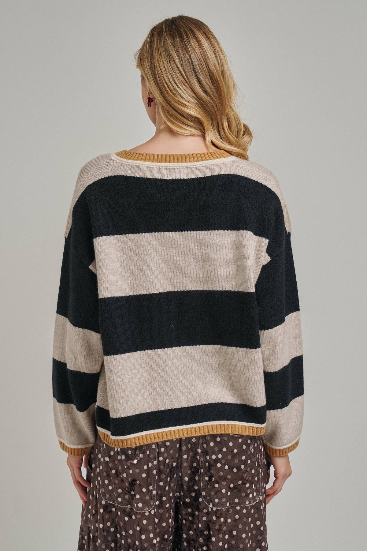 WIDE STRIPE EVERYDAY COZY FALL SWEATER CARDIGAN_JLT00445-01
